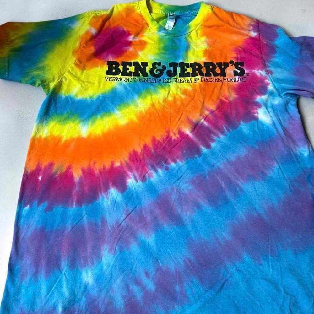 Ben & Jerry's Rainbow Tie Dye Graphic T-Shirt